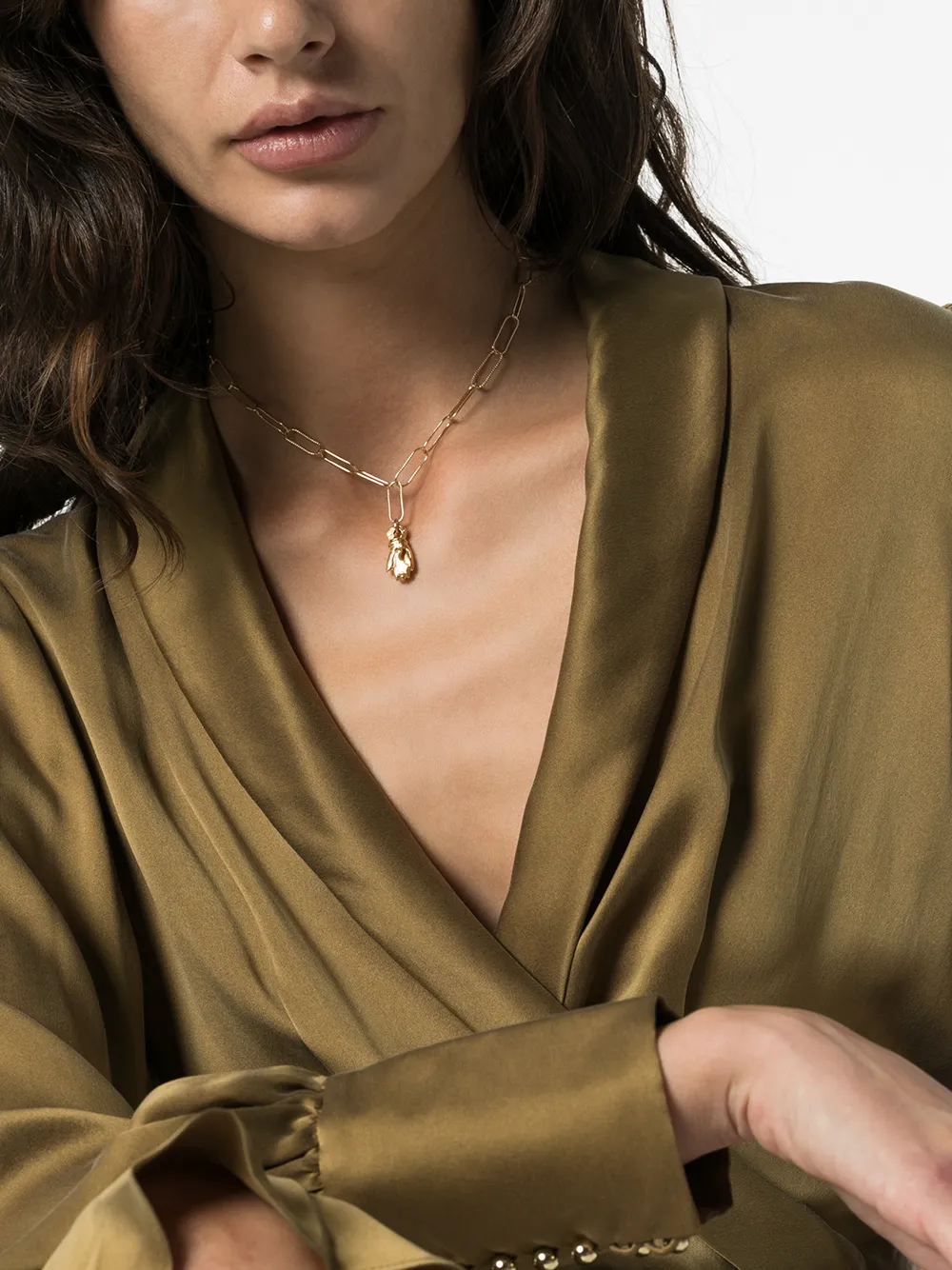 Women Alighieri 24kt Gold-plated Hand Of Protection Necklace - Image 5